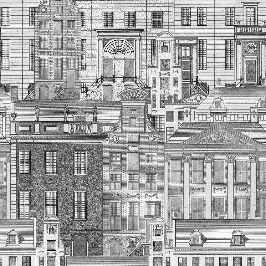 Amsterdam in Neutral from the Histoire de L'Architecture Col â BURKE DECOR, Architecture Drawing HD phone wallpaper
